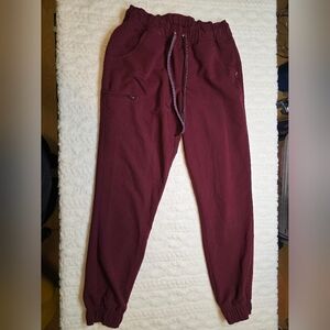 Jaanuu Scrub Joggers – Wine/Burgundy – Size Small